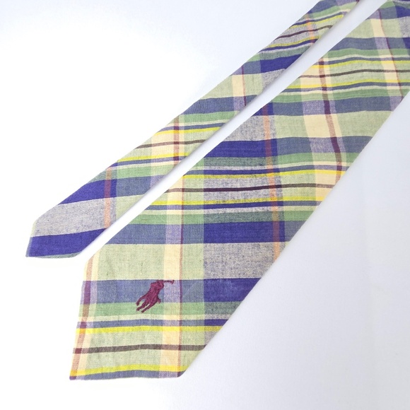 Polo Ralph Lauren Other - Vintage Polo Ralph Lauren- Mens Madras Plaid Neck Tie - Visible Polo Pony